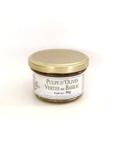 Pulpe d’olives verte AU BASILIC 90g